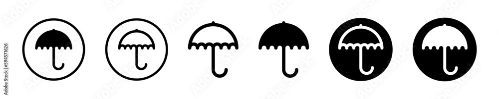Set of different umbrellas vector icon. Open umbrella illustration. Set of different umbrellas vector icon. Open umbrella illustration.