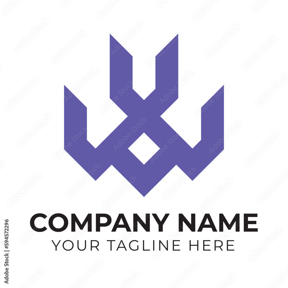Professional creative modern abstract monogram business VWUX letter logo design template