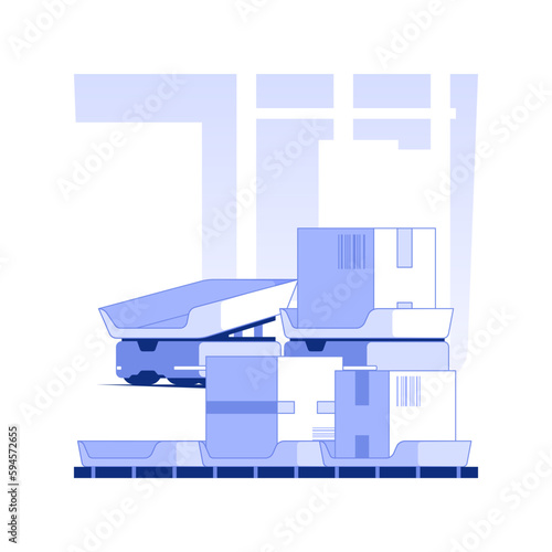 Sorting robots isolated concept vector illustration.