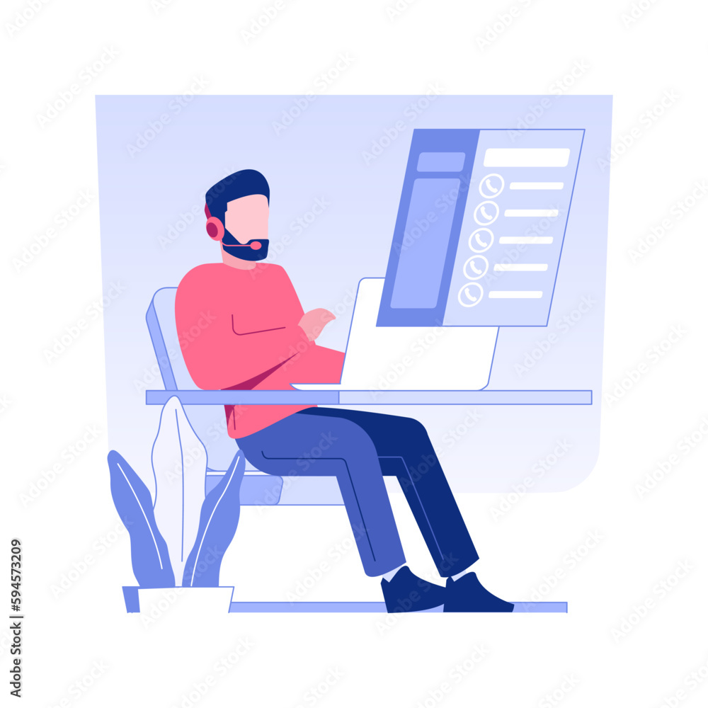Cold calling isolated concept vector illustration.