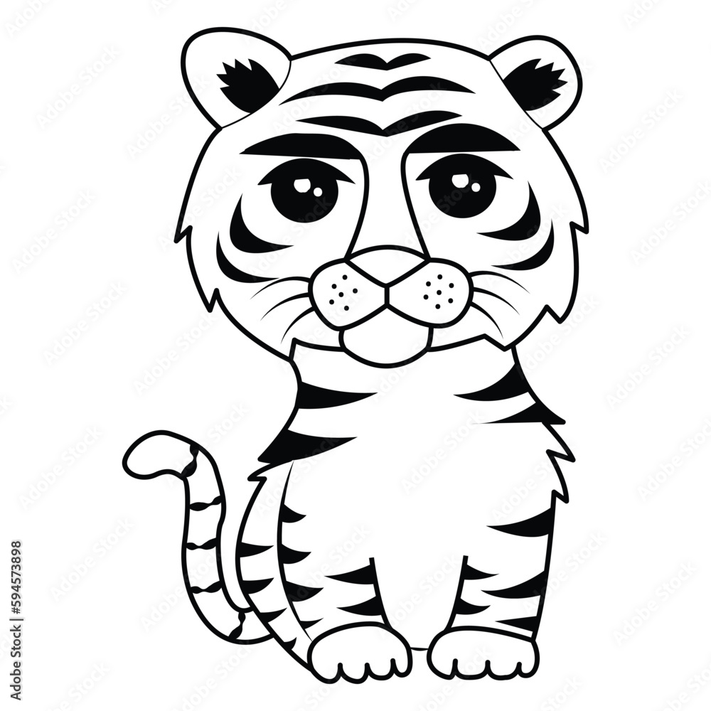 Fototapeta premium Cat Drawing Outline Design