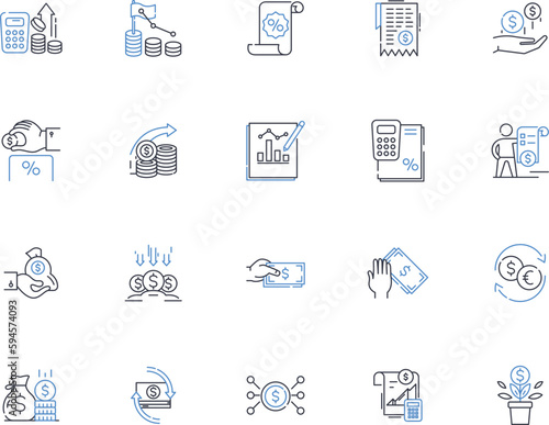 Profit potential line icons collection. Revenue, Income, ROI, Margins, Yield, Gains, Earnings vector and linear illustration. Dividends,Returns,Growth outline signs set