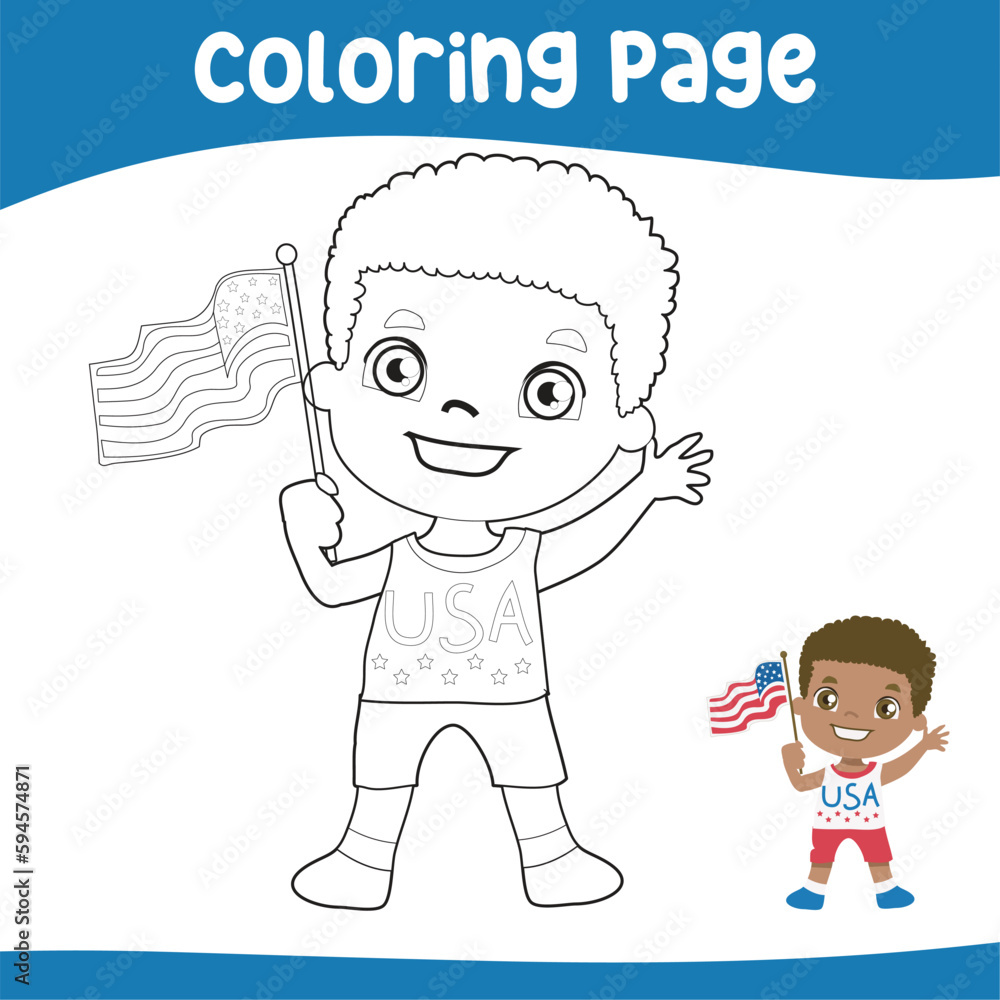 4th Of July Coloring Page For Kindergarten And Preschool Children 4th-of-july-coloring-page-for-kindergarten-and-preschool-children