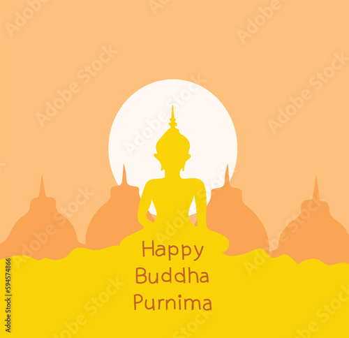 Happy buddha purnima vector 