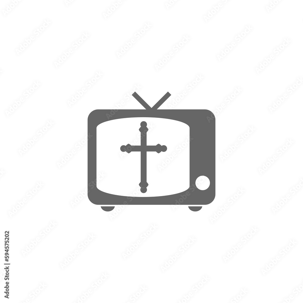 Obraz premium Church pastor preaching video streaming icon isolated on transparent background