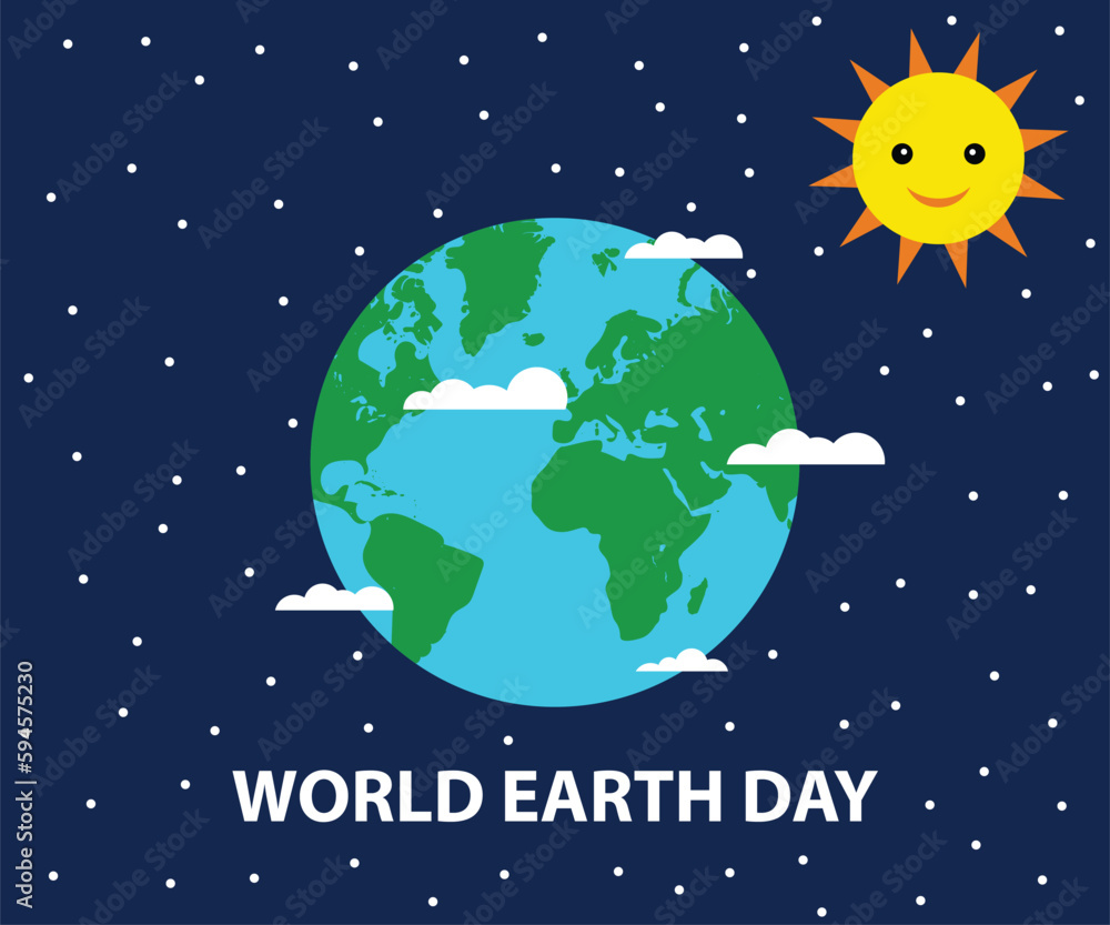 Fototapeta premium World earth day, Mother earth day, World environment day concept, Save the planet Save the world, vector illustration