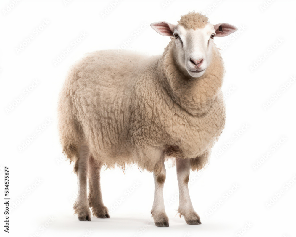 photo of Cheviot isolated on white background. Generative AI photo of Cheviot isolated on white background. Generative AI