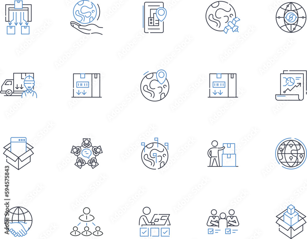 Conveyance line icons collection. Transportation, Shipment, Delivery, Movement, Transfer, Passage, Haulage vector and linear illustration. Freight,Transit,Shipping outline signs set