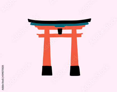 illustration of a japanese torii temple gate