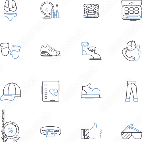 Trading post and buyer line icons collection. Bargain, Exchange, Sale, Marketplace, Dealer, Transaction, Commerce vector and linear illustration. Bid,Middleman,Auction outline signs set