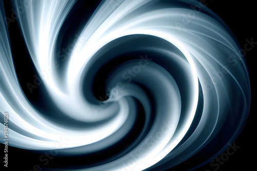 swirl of blue smoke isolated on black background