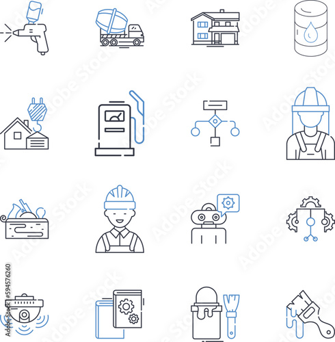Innovator line icons collection. Pier, Visionary, Trailblazer, Creator, Inventor, Innovator, Maverick vector and linear illustration. Leader,Original,Game-changer outline signs set