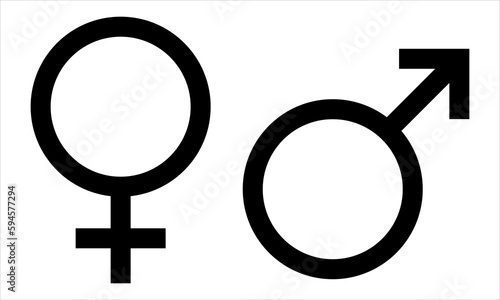 Gender symbol. Male - female symbol isolated on white background. Vector illustration EPS 10 File.
