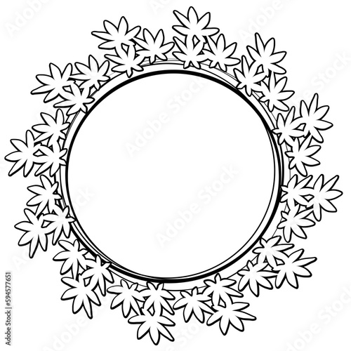 Autumn leaves wreath outline