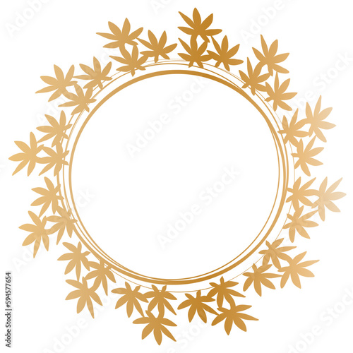 autumn leaves wreath gradient silhouette