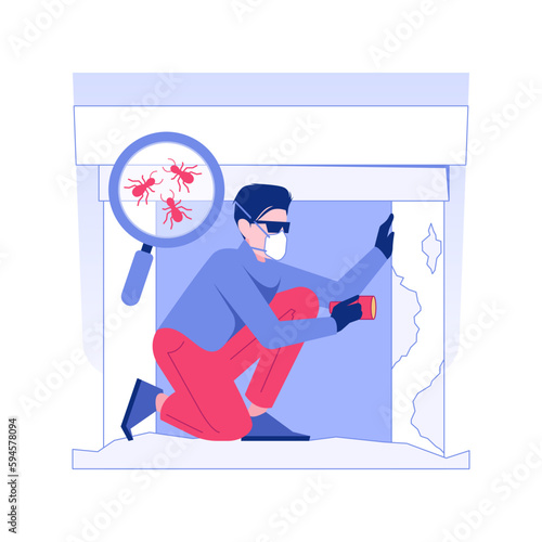 Termite inspection isolated concept vector illustration.