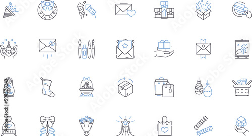 Offerings line icons collection. Services, Products, Solutions, Deals, Packages, Options, Choices vector and linear illustration. Assortments,Specials,Selections outline signs set