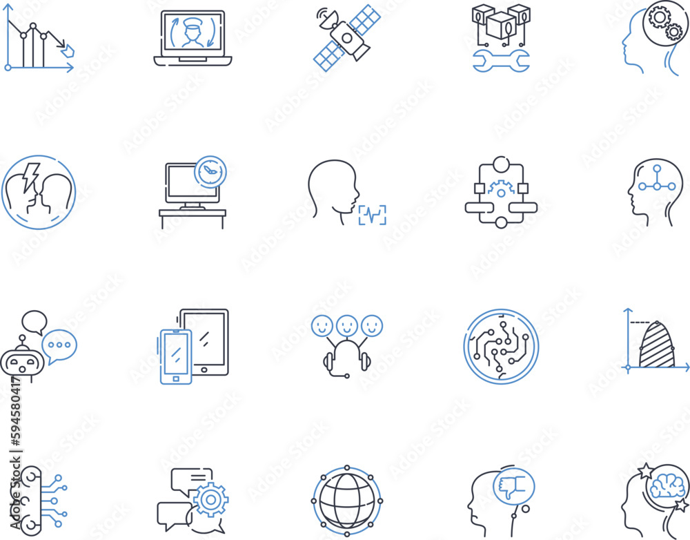 Sales strategy line icons collection. Incentives, Tactics, Pipeline, Metrics, Forecast, Targets, Funnel vector and linear illustration. Conversion,Outreach,Proposition outline signs set