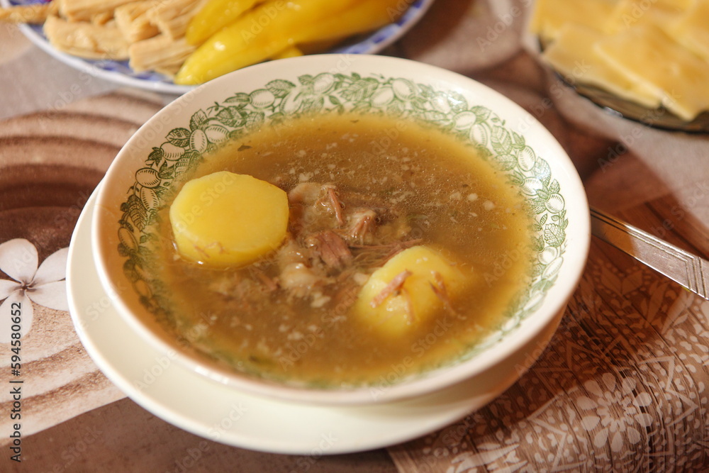 Khash is beef leg soup. Traditional dish in Afghanistan, Armenia, Azerbaijan, Bosnia and Herzegovina, Bulgaria, Georgia, Iran, Iraq and Turkey Khash is beef leg soup. Traditional dish in Afghanistan, Armenia, Azerbaijan, Bosnia and Herzegovina, Bulgaria, Georgia, Iran, Iraq and Turkey