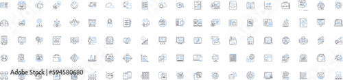 Information security line icons collection. Encryption, Firewall, Passwords, Cybersecurity, Phishing, Malware, Hacking vector and linear illustration. Authentication,Privacy,Vulnerability outline