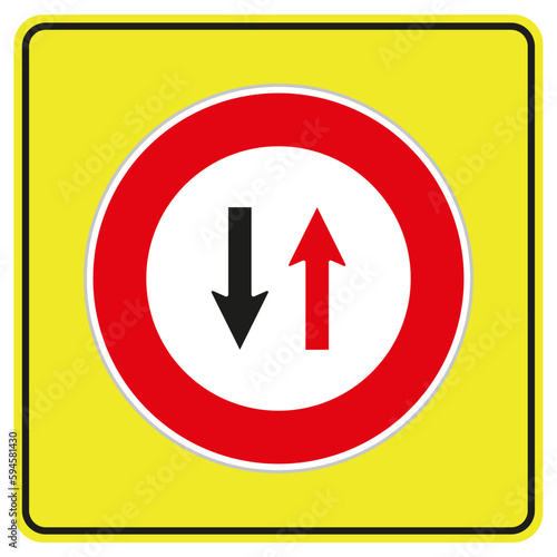 Give Way to Oncoming  TT-3   Traffic Sign
