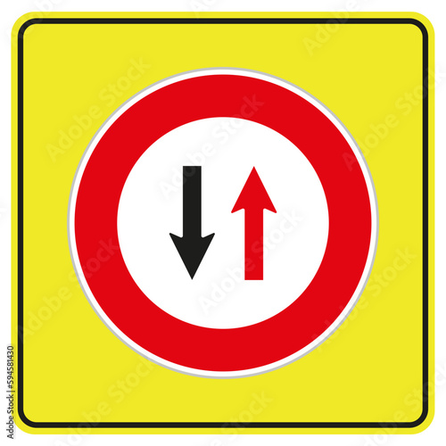 Free Download Give Way to Oncoming (TT-3), Traffic Sign - GFXLoad