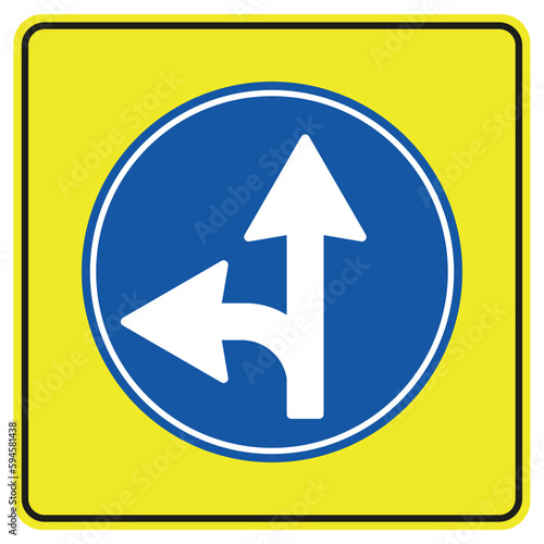 Driving Straight Ahead or Turning Left Mandatory (TT-35e), Traffic Sign Free Download Driving Straight Ahead or Turning Left Mandatory (TT-35e), Traffic Sign - GFXLoad