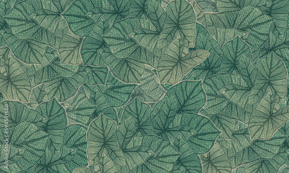 green leaves  hand drawn spring nature wallpaper background