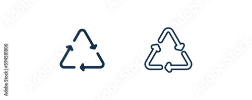 recycable icon. Outline and filled recycable icon from user interface collection. Line and glyph vector. Editable recycable symbol can be used web and mobile