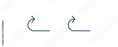 right curve arrow icon. Outline and filled right curve arrow icon from user interface collection. Line and glyph vector. Editable right curve arrow symbol can be used web and mobile