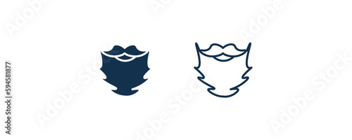 beard icon. Outline and filled beard icon from people and relation collection. Line and glyph vector. Editable beard symbol can be used web and mobile