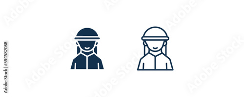 bedouin icon. Outline and filled bedouin icon from people and relation collection. Line and glyph vector. Editable bedouin symbol can be used web and mobile
