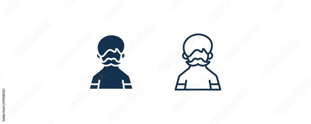 Fototapeta premium hairy icon. Outline and filled hairy icon from people and relation collection. Line and glyph vector. Editable hairy symbol can be used web and mobile