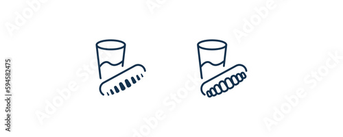 denture icon. Outline and filled denture icon from dental health collection. Editable denture symbol.