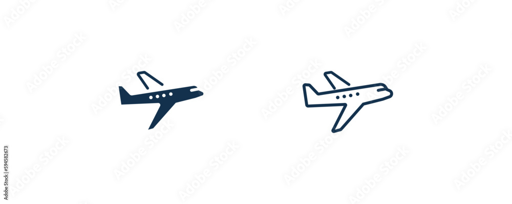 planes icon. Outline and filled planes icon from transportation collection. Line and glyph vector isolated on white background. Editable planes symbol can be used web and mobile