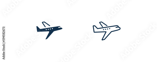 planes icon. Outline and filled planes icon from transportation collection. Line and glyph vector isolated on white background. Editable planes symbol can be used web and mobile