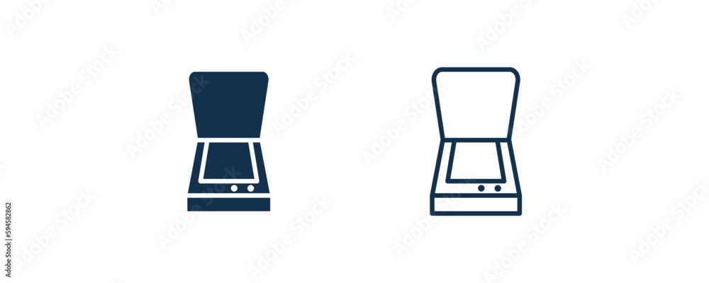 scanner with cover icon. Outline and filled scanner with cover icon from technology collection. Line and glyph vector isolated on white background. Editable scanner with cover symbol. scanner with cover icon. Outline and filled scanner with cover icon from technology collection. Line and glyph vector isolated on white background. Editable scanner with cover symbol.