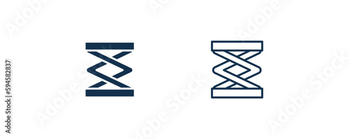 lifter icon. Outline and filled lifter icon from transportation collection. Line and glyph vector isolated on white background. Editable lifter symbol can be used web and mobile