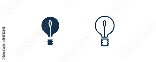 big light bulb icon. Outline and filled big light bulb icon from technology collection. Line and glyph vector isolated on white background. Editable big light bulb symbol.