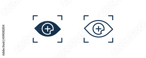contact lens icon. Outline and filled contact lens icon from technology collection. Line and glyph vector isolated on white background. Editable contact lens symbol.