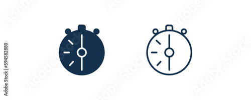 half hour icon. Outline and filled half hour icon from technology collection. Line and glyph vector isolated on white background. Editable half hour symbol.