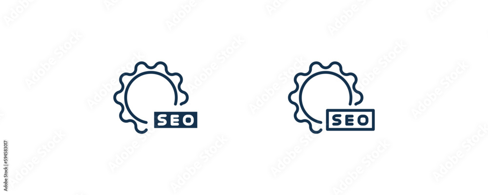 image seo icon. Outline and filled image seo icon from information technology collection. Line and glyph vector isolated on white background. Editable image seo symbol.