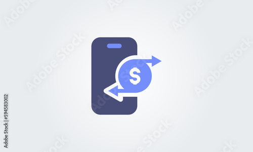 phone payment icon, Mobile banking online. Digital money. Vector graphic illustration