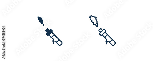 electronic cigarette icon. Outline and filled electronic cigarette icon from technology collection. Line and glyph vector isolated on white background. Editable electronic cigarette symbol.