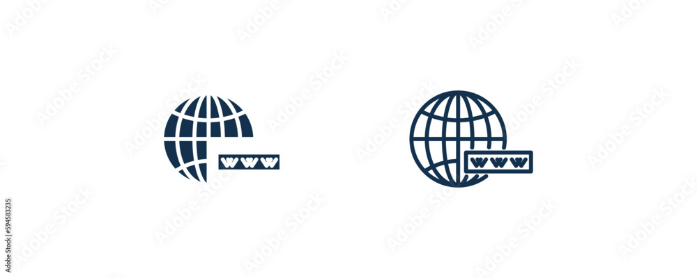 www icon. Outline and filled www icon from information technology collection. Line and glyph vector isolated on white background. Editable www symbol. www icon. Outline and filled www icon from information technology collection. Line and glyph vector isolated on white background. Editable www symbol.