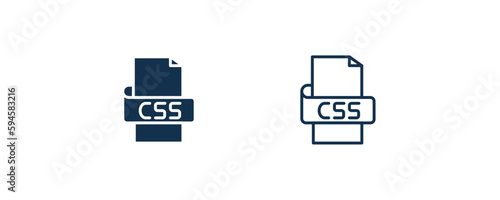 css icon. Outline and filled css icon from information technology collection. Line and glyph vector isolated on white background. Editable css symbol.