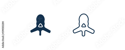 vertebra icon. Outline and filled vertebra icon from medical and healthcare collection. Line and glyph vector isolated on white background. Editable vertebra symbol.