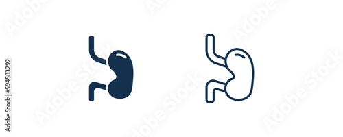 esophagus icon. Outline and filled esophagus icon from medical and healthcare collection. Line and glyph vector isolated on white background. Editable esophagus symbol.