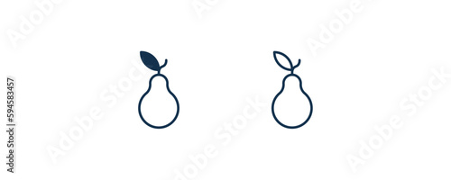 pear icon. Outline and filled pear icon from vegetables and fruits collection. Line and glyph vector isolated on white background. Editable pear symbol.