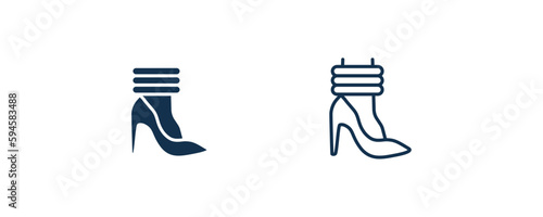 leg warmer icon. Outline and filled leg warmer icon from fashion and things  collection. Line and glyph vector isolated on white background. Editable leg warmer symbol.